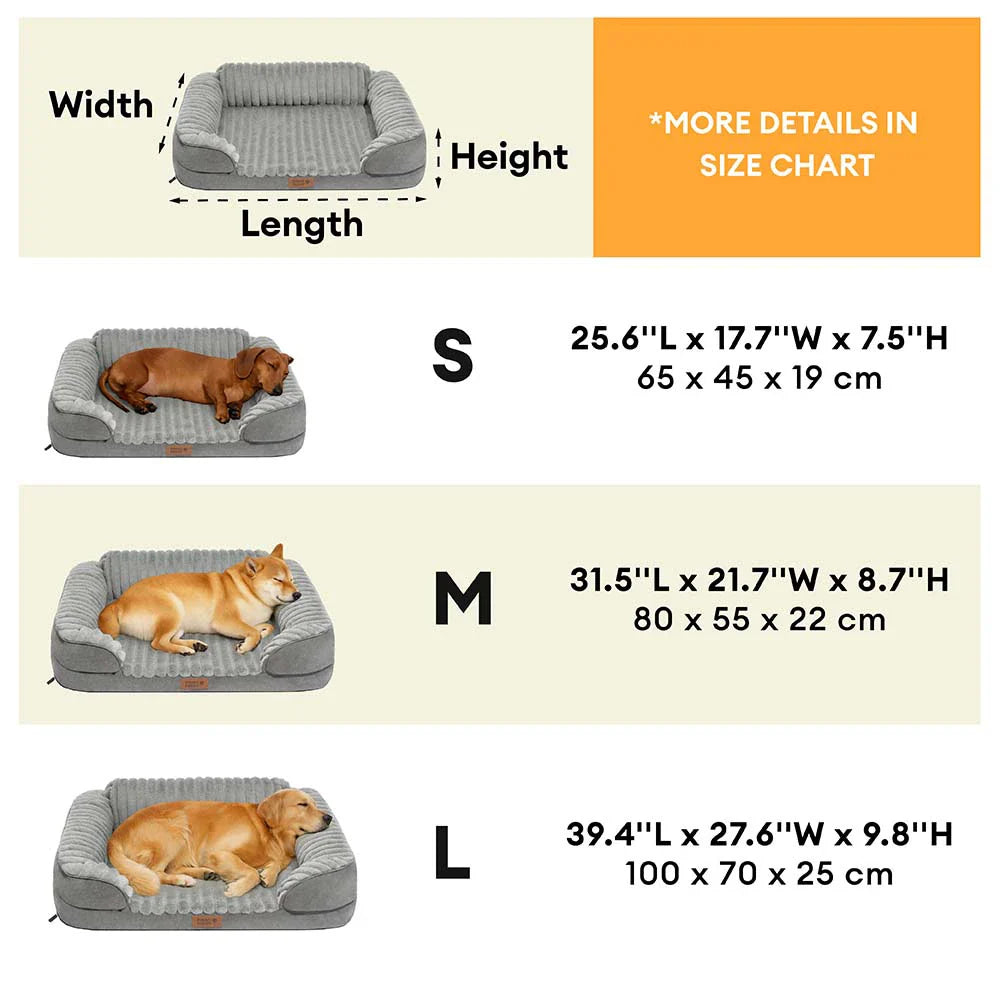 Fluffy Plush Orthopedic Washable Bolster Dog Bed - ComfyPaws
