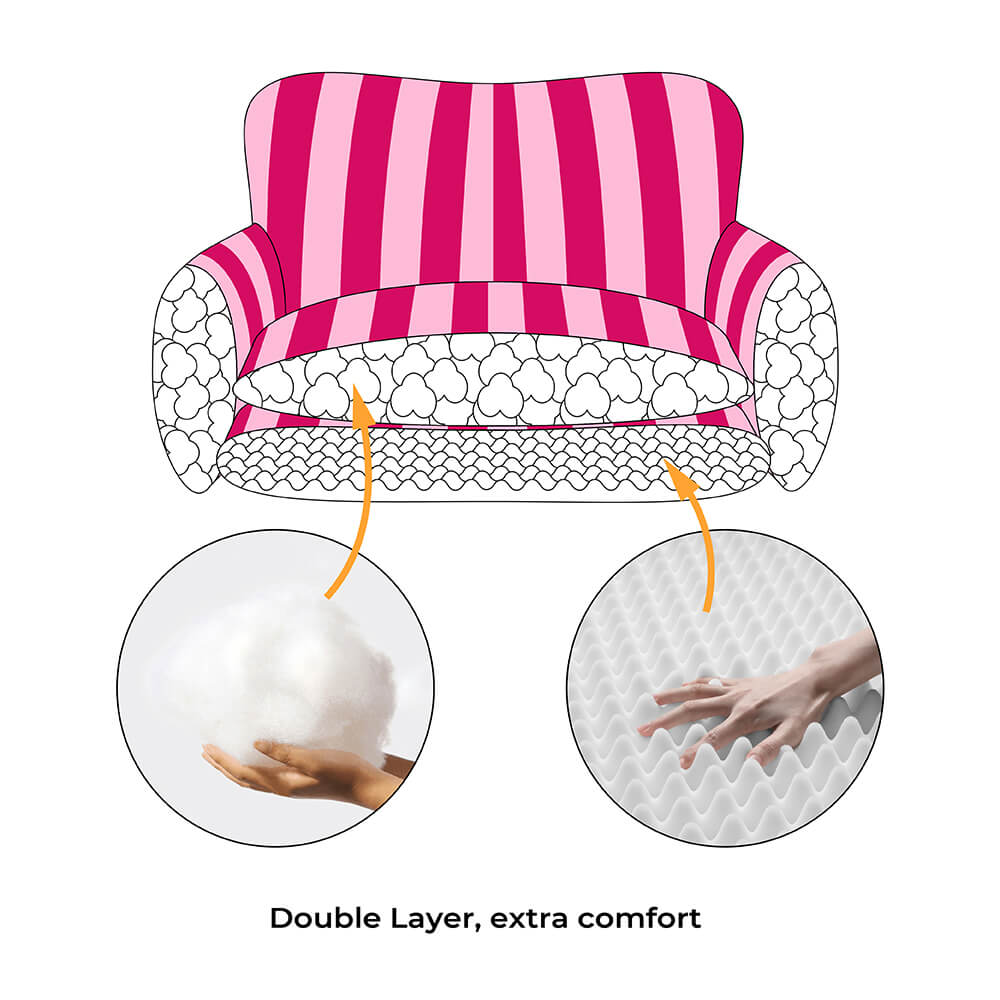 Trendy Striped Faux Lambswool Double Layer Dog & Cat Sofa Bed - Outdoor