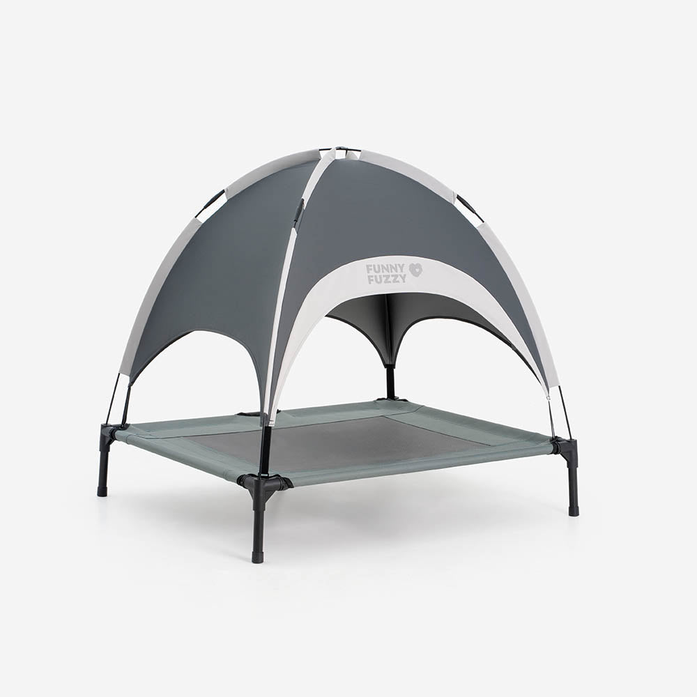 Multi-Functional Breathable Outdoor Cooling Elevated Dog Bed with Canopy Raised Dog Bed Dog Cot for Camp - PawAir