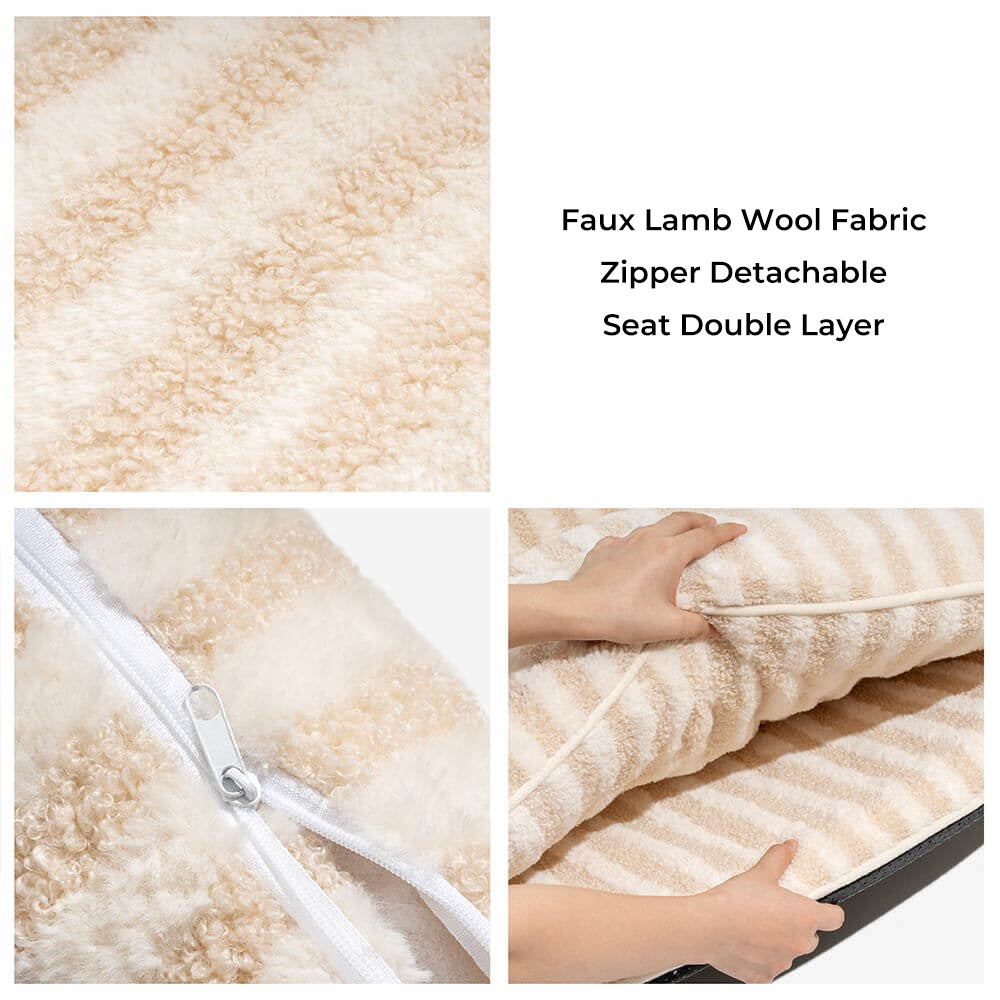 Trendy Striped Faux Lambswool Double Layer Dog & Cat Sofa Bed - Outdoor